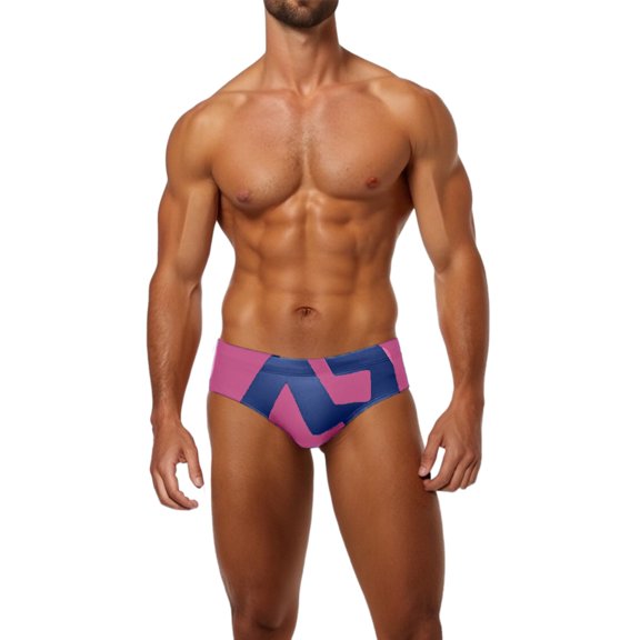 XDZJLR Mens Swim Briefs Swimwear Low Rise Swimming Briefs With Adjustable Drawstring Comfy Beachwear Pink