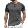 thumbnail image 1 of XDZJLR Mens T Shirt Color Blocked Fitness Base for Casual Loose Comfortable Trendy Sports foreign Trade Business Crewneck Short Sleeved Tops, 1 of 5