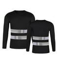 thumbnail image 1 of XDZJLR Mens T Shirt Long Sleeve Workout High Visual Quick Drying Reflective Strip Mesh Shirts Workwear Shirts Pullover Tops, 1 of 2