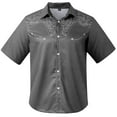 thumbnail image 1 of XDZJLR Mens T Shirts Western Cowboy Embroidered Short Sleeve Lapel Slim Fit Casual Button Down With Pockets Tees, 1 of 4