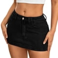 thumbnail image 1 of XDZJLR Mini Jeans Skirt For Women Denim Skirts Washed Denim Bodycon Skirt High Stretch Elastic Slim Fit Short Skirt Black Xs-Xl, 1 of 6