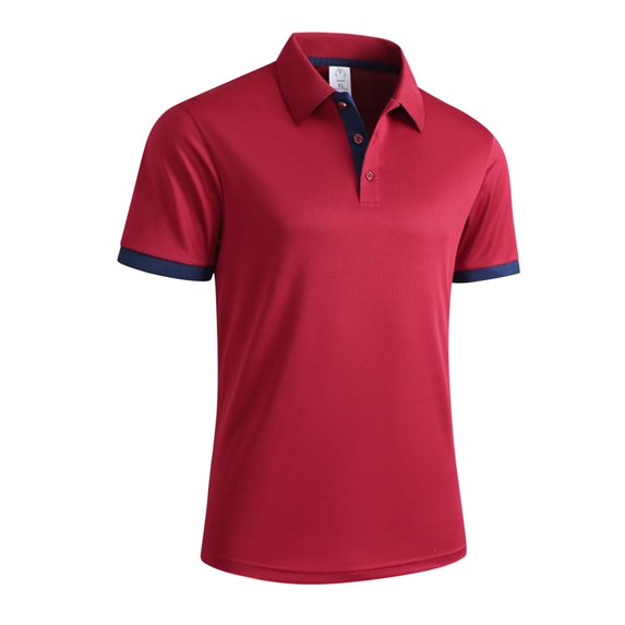 XDZJLR Polo Shirts For Men Short Sleeve Classic Collar Casual Breathable Knit Blend Button Closure Tops Mens Tshirts S-2Xl