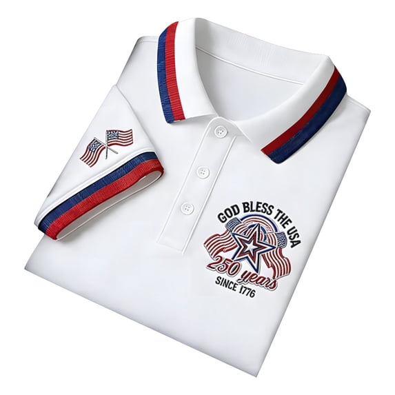 XDZJLR Polo Shirts for Men Patriotic Short Sleeve Casual Comfort Fit Graphic Print Collared Shirt Independence Day Anniversary Celebration American Flag Men T Shirts M