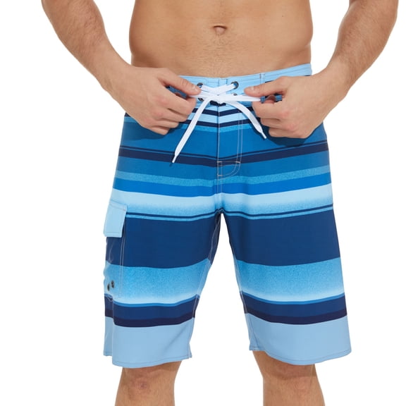 XDZJLR Swim Briefs Men Spring Summer Leisure Suit Waist Adjustable Drawstring Liner Quick Drying Waterproof Pocket Swimming Trunks Soft Beachwear Blue