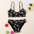 thumbnail image 1 of XDZJLR Swimsuit for Girls for 2 Piece Sport Dinosaurs Prints High Waist Bikini Set Swimwear Yellow 5-6 Years, 1 of 5