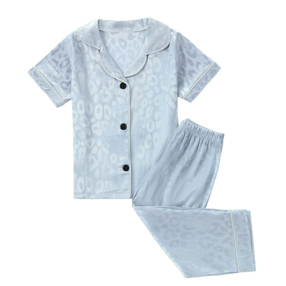 XDZJLR Toddler Girls Outifits Boys Short Sleeve Leopard Tops T Shirt Pants Casual Clothing Set