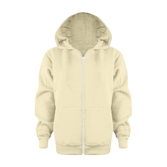 XDZJLR Toddler Zipper Hoodie Sweatshirt Color Solid Zip Jackets Long Hoodie Top Sleeve Up Girls Kids Boys Coat Outwear Beige Jacket