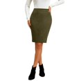 thumbnail image 1 of XDZJLR Women Jean Skirt Denim Skirts High Waist Zip Up Pencil Midi Skirt Bodycon Wear Slim Fit Stretchy Business Casual Bottom Army Green S-Xl, 1 of 5
