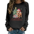 thumbnail image 1 of XDZJLR Women'S Christmas Shirts Cow Holiday Print Sweatshirt Festive Western Graphic Pullover Top Casual Soft Crewneck Shirt Black S, 1 of 4