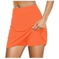 thumbnail image 1 of XDZJLR Womens Skirt Lightweight Skort Performance Sport Running Tennis for Active Solid Color Pleated Skirts for Women Orange S, 1 of 6