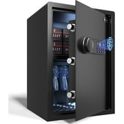 XDeer Biometric Handgun Safe Box, 2.04 Cubic Quick-Access Security Safe with Fingerprint Lock
