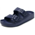 thumbnail image 1 of XDovet Women's Lightweight Comfortable Soft Slippers EVA Adjustable Two Buckle Flat Sandals, Rubber Waterproof Plastic Two Strap Footbed Foam Slip-on Sandals, 1 of 7