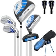 thumbnail image 1 of XDriveMax 6 Pieces Golf Club Set, Junior Complete Set for Ages 6-10 with Stand Bag, Right Handed, 2 Head Covers, Blue, 1 of 5
