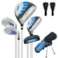 thumbnail image 1 of XDriveMax 6 Pieces Golf Club Set, Junior Complete Set for Ages 6-10 with Stand Bag, Right Handed, 2 Head Covers, Blue, 1 of 7