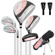 XDriveMax 6 Pieces Kids Golf Club Set, Junior Golf Club Set Ages 12-14 Includes Stand Bag, 1# Drive, 5# Hybrid, 6/7#, 9/P# Irons and Putter Right Hand for Boys Girls