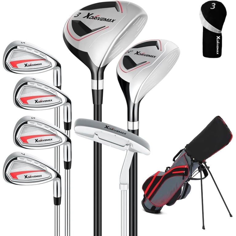 XDriveMax Men's Left-Handed 8-Piece Golf Club Set with Stand Bag