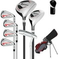 thumbnail image 1 of XDriveMax 8-Pieces Complete Golf Club Set Men's Right Handed Set Includes Stand Bag with Rain hood , Fairway Wood Head Covers, Hybrid, Irons and Putter,R, 1 of 6