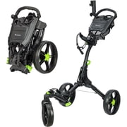 XDriveMax Golf Push Cart 3-Wheel With Umbrella Stand, Swivel Front Wheel Designed For Golf Clubs And Bags Enhanced Storage