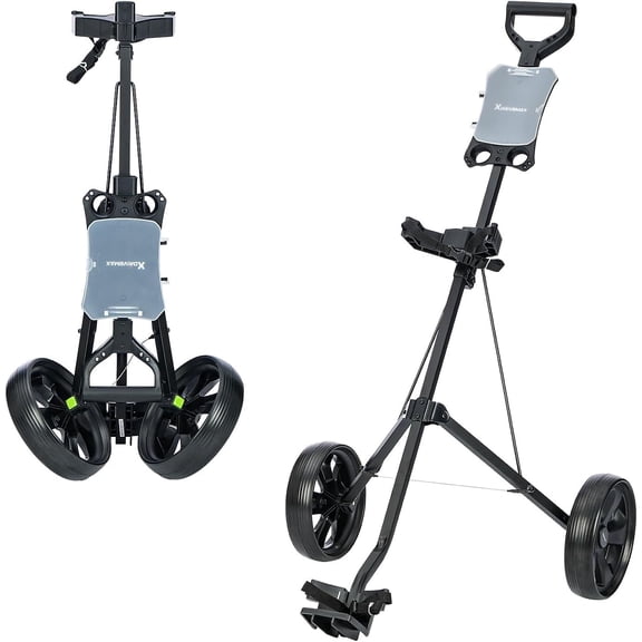 XDriveMax Golf Push Carts Lightweight 2-Wheel Pull Carts 1-Step Folding