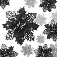 thumbnail image 1 of XEAZON 16 Pcs Christmas Glitter Flower, 6.3 inch Christmas Glitter Poinsettia Flowers, Poinsettia Flowers Tree Ornaments, Festival Xmas Decor for Wedding Christmas Party Home Decoration (Black), 1 of 9
