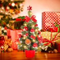 thumbnail image 1 of XEAZON Christmas Tree for Tabletop, 16 in Mini Artificial Christmas Tree with LED String Lights, Star Tree Topper, Balls, Bows, Pine Cones for Table Home Office Shopping Bar Christmas Decoration(Red), 1 of 8