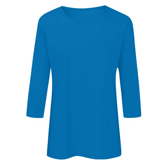 XEDZYT 3/4 Length Sleeve Womens Tops Crew Neck Casual Work Tees Summer Trendy T Shirts Size M