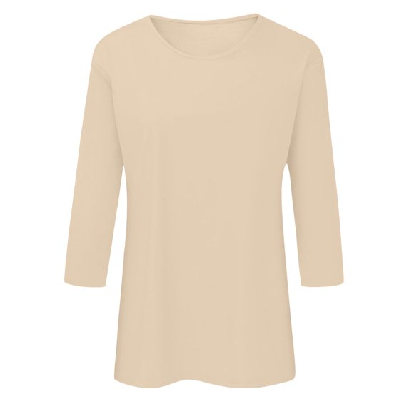 XEDZYT 3/4 Length Sleeve Womens Tops Crew Neck Casual Work Tees Summer Trendy T Shirts Size XL