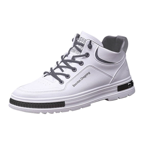 XEDZYT Mens Shoes Casual Flat Leather Lace Up Walking Footwear Fashion Sneakers Going Out Size 9.5