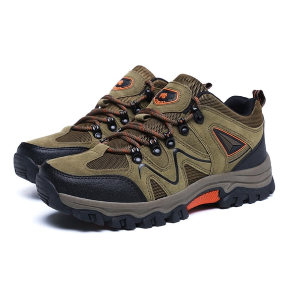 XEDZYT Sneakers for Men Outdoor Mountaineering Hiking Flat Bottom Lace Up Running Shoes Size 9