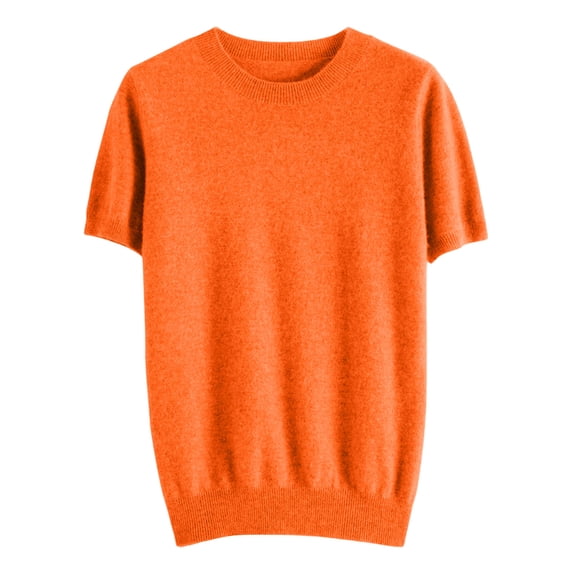 XEDZYT Womens Summer Tops Crewneck Knit Short Sleeved Shirts Lightweight Soft Blouse Size S