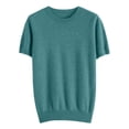 thumbnail image 1 of XEDZYT Womens Summer Tops Crewneck Knit Short Sleeved Shirts Lightweight Soft Blouse Size XL, 1 of 4