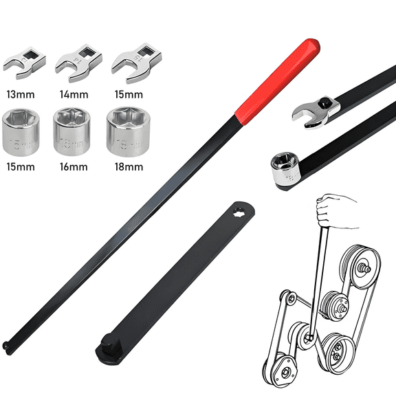 XEENSO 8pc Serpentine Belt Tool Set 3/8" Pulley Wrench Installation Removal Tool