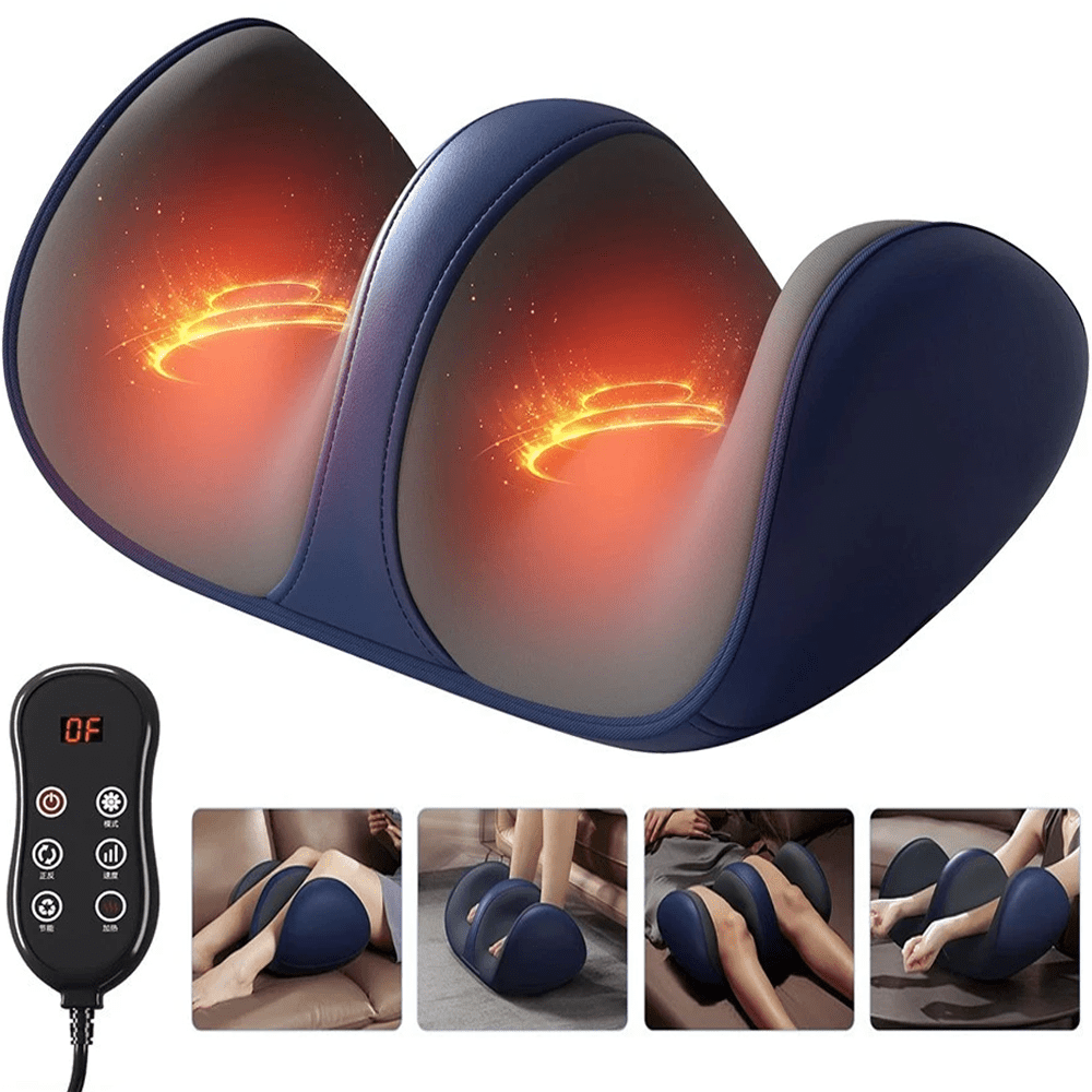 XEENSO Electric Deep Tissue Foot and Calf Massager with Heat for Foot And Calf Massage, Blue