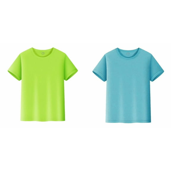 XEGLSBU 2 Pack Boys Shirts Solid Color Short Sleeve T-Shirts Youth Kids T Shirts Short Sleeve Tee Shirts Casual Tops Size 2XL
