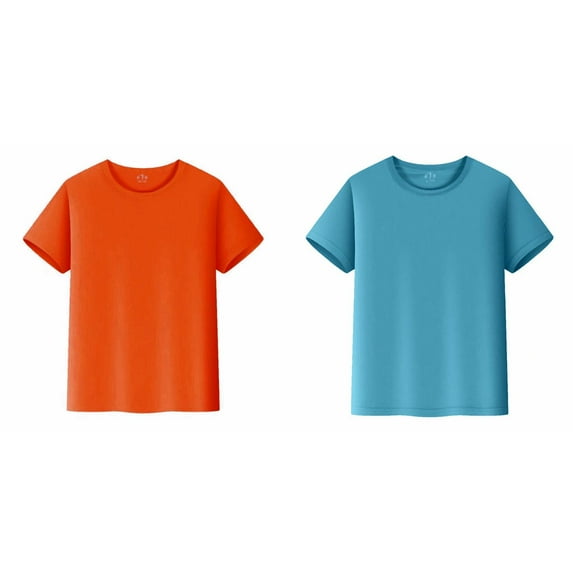 XEGLSBU 2 Pack Boys Shirts Solid Color Short Sleeve T-Shirts Youth Kids T Shirts Short Sleeve Tee Shirts Casual Tops Size 2XL