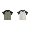 thumbnail image 1 of XEGLSBU 2 Pack Boys Tees Shirts Short Sleeve T-Shirt Color Blocking Round Neck Tees Crew Toddler Top Size 150, 1 of 5