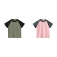 thumbnail image 1 of XEGLSBU 2 Pack Boys Tees Shirts Short Sleeve T-Shirt Color Blocking Round Neck Tees Crew Toddler Top Size 160, 1 of 4