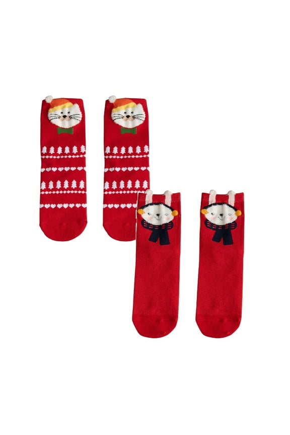 2 Pack Christmas Stockings Large Pink Womens Christmas Socks Socks Cute Medium Tube Socks One Size