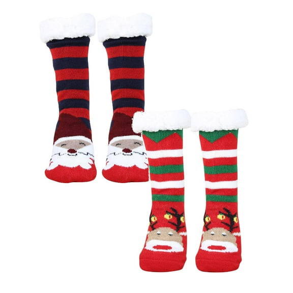 XEGLSBU 2 Pack Christmas Stockings Stuffers Candy Christmas Socks Ladies Floor Socks Snowsocks Thick Velvet Home Sleep Socks Carpet Socks in Autumn and Winter One Size
