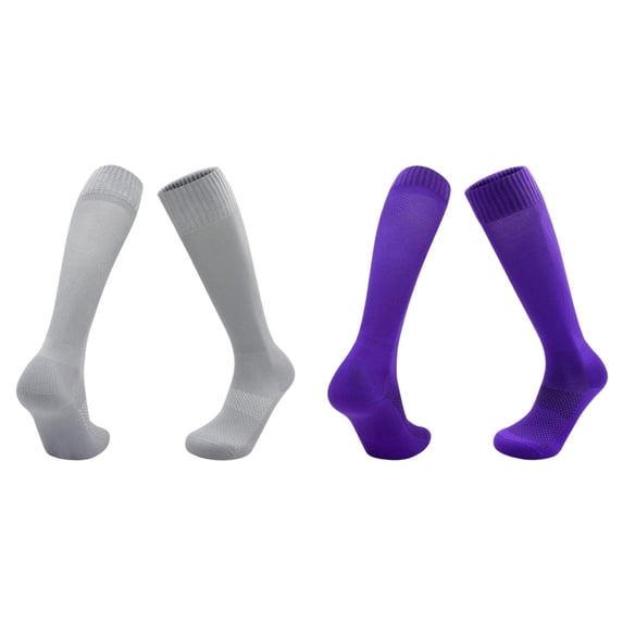 XEGLSBU 2 Pack Compression Socks Kids Big and Tall Knee High Socks Compression Wicking Athletic Crew Socks for Boys and Girls Sports Training (Size S)