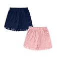 thumbnail image 1 of XEGLSBU 2 Pack Girls Jeans Bohemian Fringe Vest Denim Shorts Western for Summer Daily Wear Size 5-7 Years, 1 of 5