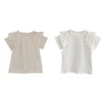 thumbnail image 1 of XEGLSBU 2 Pack Girls Shirts Solid Color Cotton T Shirts Kids Crewneck Tops Summer Short Sleeve Tees for Girls Size 120, 1 of 4