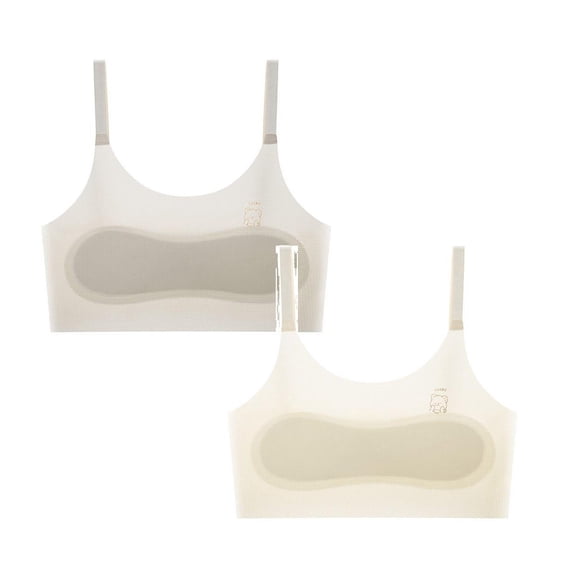 XEGLSBU 2 Pack Girls Sports Bras for Tween to Teen Girls Comfort Soft Solid Color Training Bras Size10-13 Years
