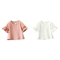 thumbnail image 1 of XEGLSBU 2 Pack Girls T Shirts Half Sleeve Shirt for Girls Linen Cotton Shirts Kids T-Shirts Clothes Tops T-Shirt Summer Size 18-24 Months, 1 of 9