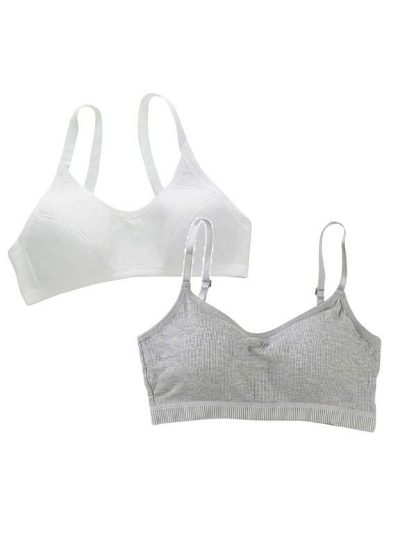 2 Pack Girls Underwear Bra Vest Children Adjustable Shoulder Strap Underclothes Undies Clothes for Tween to Teen Size10-16 Years
