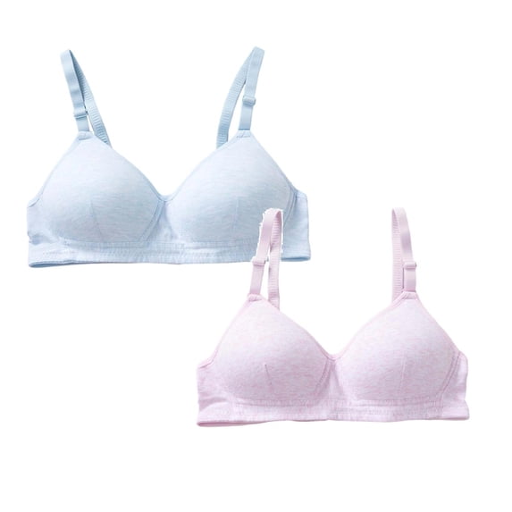XEGLSBU 2 Pack Girls Underwear Sports Bra Non Padded Wirefree Bralette Comfortable Seamless Bras Daily Wear Soft Breathable Support Size15-16 Years