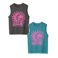 thumbnail image 1 of XEGLSBU 2 Pack Tank Tops for Girls Lightweight Sleeveless Tee with Gradient Letter Print Summer Beach Outdoor Playwear Size 13-14 Years, 1 of 6