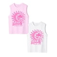 thumbnail image 1 of XEGLSBU 2 Pack Tank Tops for Girls Lightweight Sleeveless Tee with Gradient Letter Print Summer Beach Outdoor Playwear Size 7-8 Years, 1 of 6