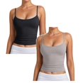 thumbnail image 1 of XEGLSBU 2 Pack Women Tank Tops Basic Solid Color Sleeveless T Shirts Summer Adjustable Spaghetti Strap Vest Size XXL, 1 of 6