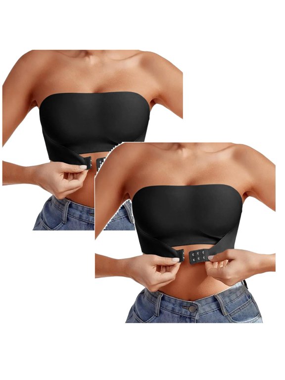 2PCS Women's Bras Push up 36 Ddd Women's Comfortable Shoulder Strap Cordless Backless Spongeless with Convertible Shoulder Straps Size L